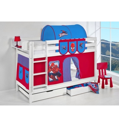 Spiderman letto a castello con cassetti inferiori Spiderman letto a castello con cassetti inferiori