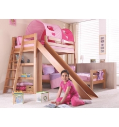 Letto a castello scivolo in legno