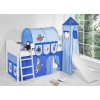 Letto bambino con scivolo pirata blu