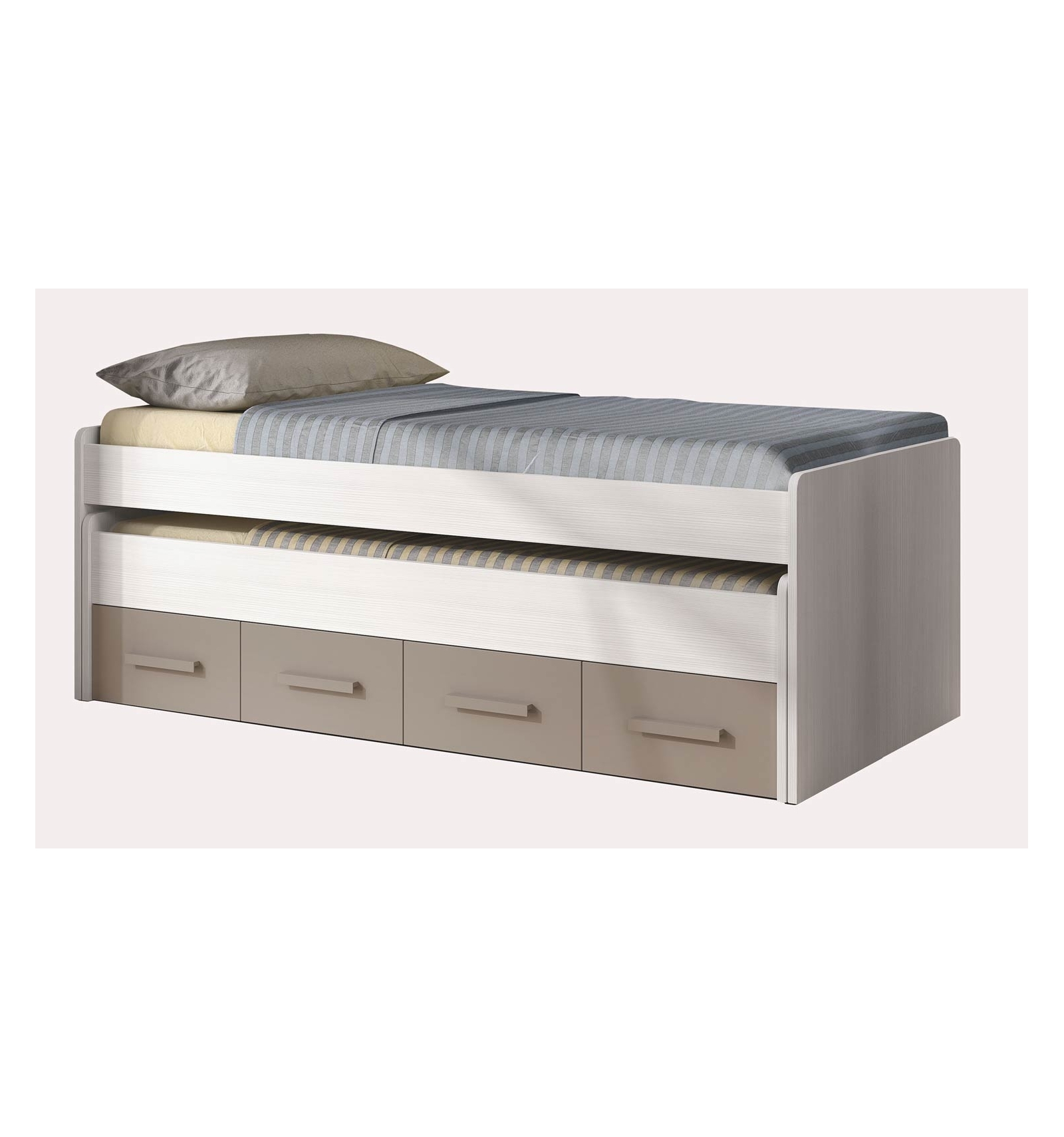 Letto singolo con cassetti Neri Letto singolo con cassetti Neri