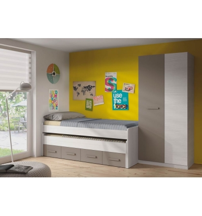 Letto singolo con cassetti Neri Letto singolo con cassetti Neri