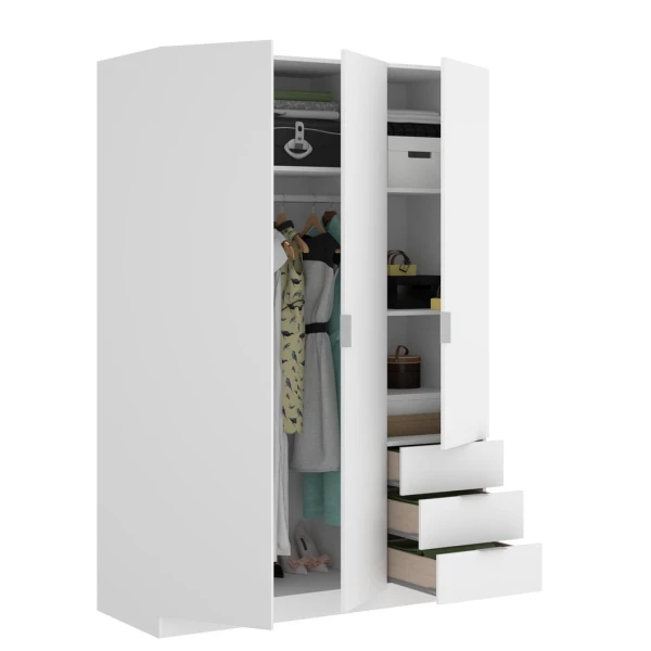 Armadio a 3 ante e 3 cassetti 