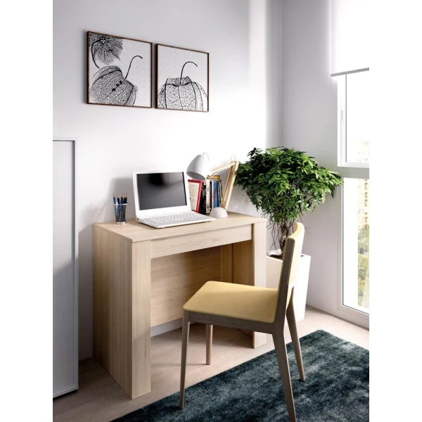 Tavolo allungabile con 5 posizioni. Tavolo adattabile. Da scrivania a tavolo da 2 a 10 commensali. Ideale per ospiti.