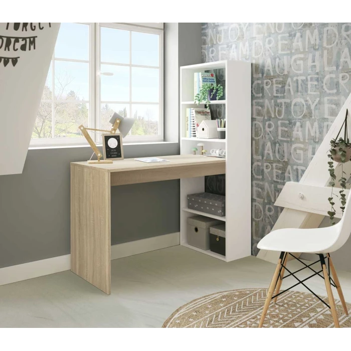 Scrivania da ufficio con scaffale verticale a 5 ripiani