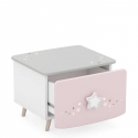 COMODINO PER BAMBINI ROSA GRIGIO COSMOS