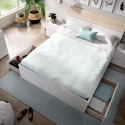 LETTO MATRIMONIALE BIANCO CON CASSETTI SIRACUSA