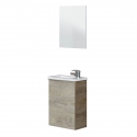 MOBILE BAGNO CON SPECCHIO E LAVABO BASE OAK