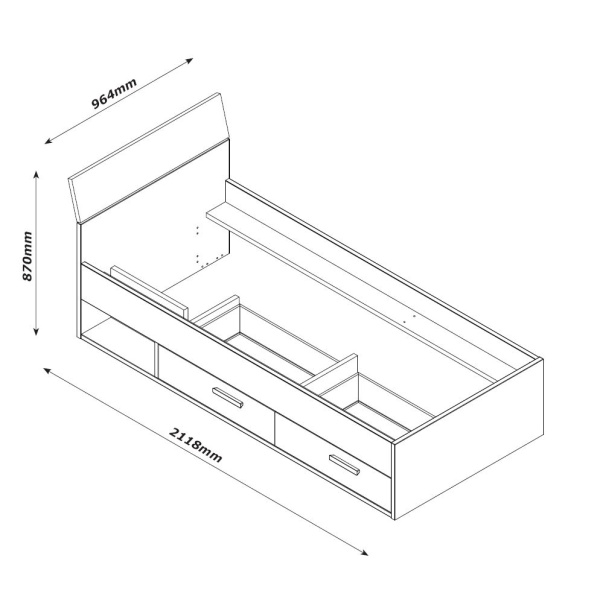 Letto Singolo Cassetti