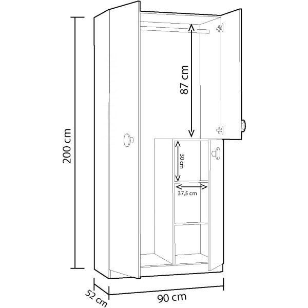 Mobile Armadio Ante Cassetti