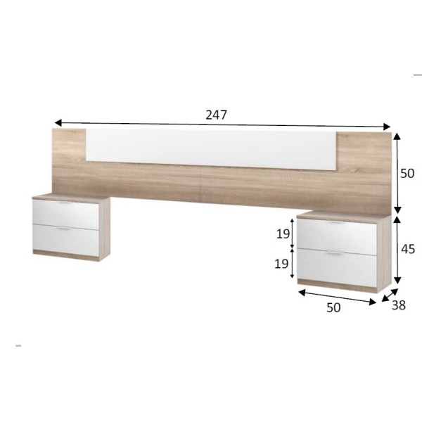 Testiera Comodini Integrati
