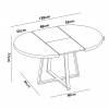 MESA DE COMEDOR REDONDA EXTENSIBLE DISEÑO INDUSTRIAL EDISON