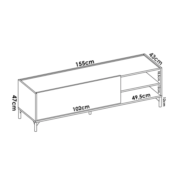 MUEBLE  TV ESTILO INDUSTRIAL NAOS