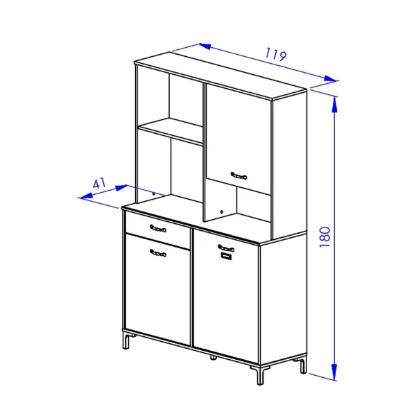 BUFFET DE COCINA DE ESTILO INDUSTRIAL PETRO