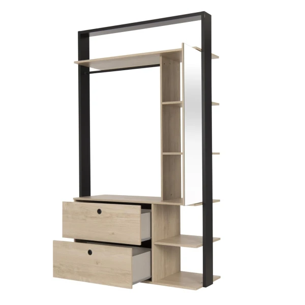 Spogliatoio aperto con specchio