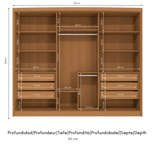 ARMARIO 6 PUERTAS BATIENTES ZAFRAN