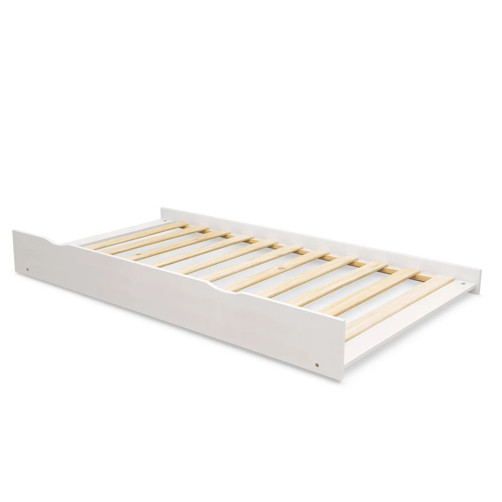 Letto estraibile RH bianco 90x190 con doghe in legno, pratico come letto aggiuntivo per ospiti o spazi ridotti