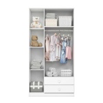 Armadio Bambini Mint in cameretta decorata, design legno e bianco per spazio moderno.
