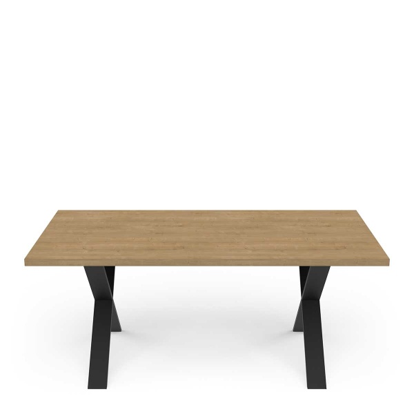 Tavolo da Pranzo Industriale con Gambe in Metallo Cross Vicawu