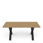 Tavolo da Pranzo Industriale con Gambe in Metallo Cross Vicawu