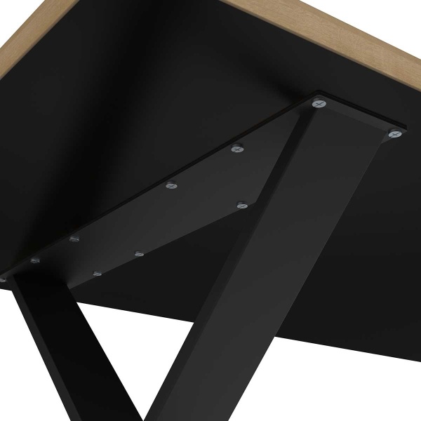 Tavolo da Pranzo Industriale con Gambe in Metallo Cross Vicawu