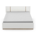 Letto dal Design Minimaliste Nord, struttura in legno finitura rovere, stile nordico moderno