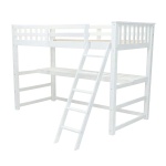 Letto a soppalco bianco in legno con scrivania – vista principale Sophia Vicawu