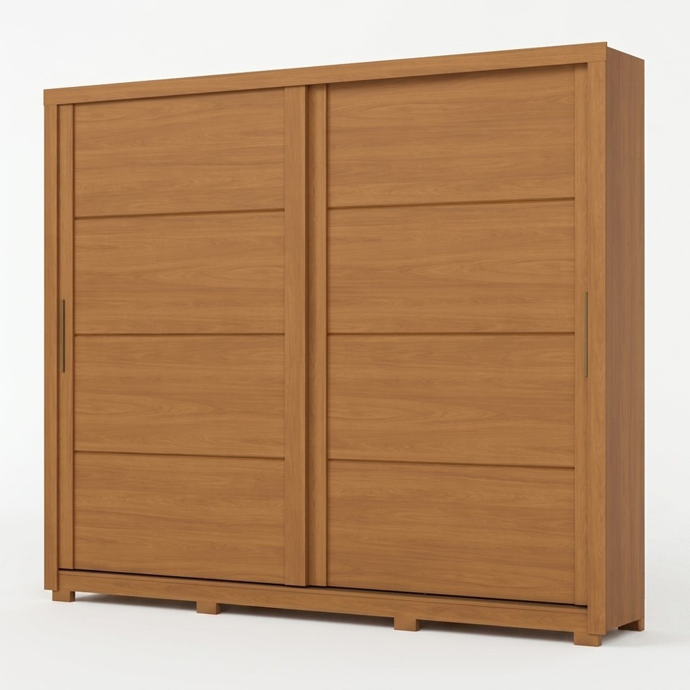 Armadio Rufus con ante scorrevoli in legno, design minimalista e ampia capacità