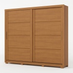 Armadio Rufus con ante scorrevoli in legno, design minimalista e ampia capacità
