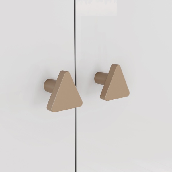 Armadio cameretta Gamil Vicawu con maniglie triangolari eleganti in stile minimalista