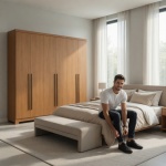 Grande Armadio Blenda Vicawu 6 Ante dal design contemporaneo in finitura rovere